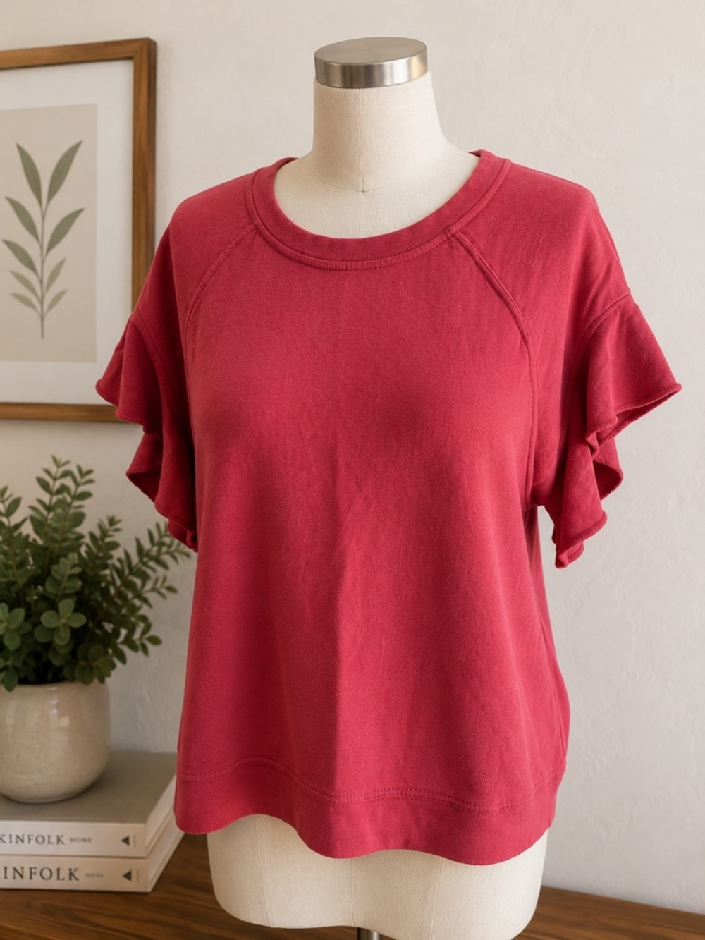 Anthropologie short sleeve sweatshirt